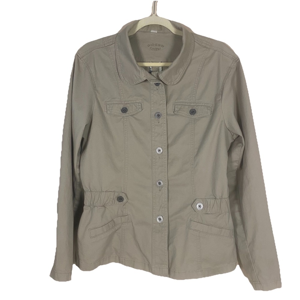 Riders Copper Womens Large Khaki Field Safari Jacket Tan‎ Outdoor Utility